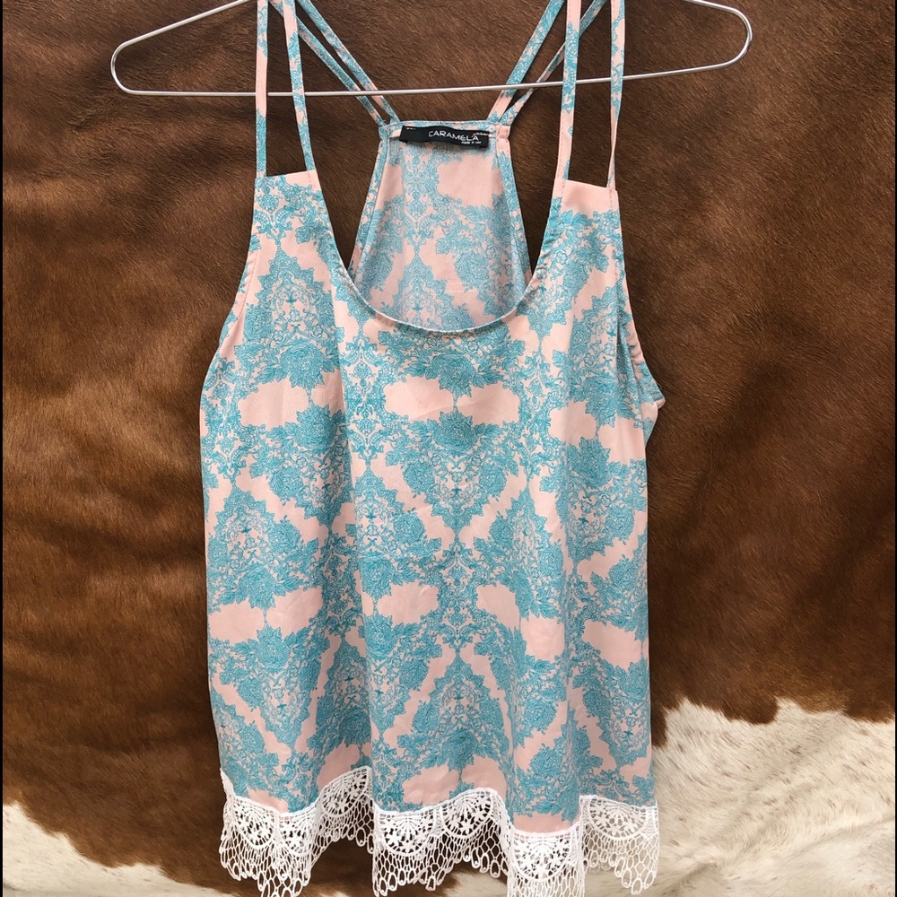 Caramella pink and blue tank top
